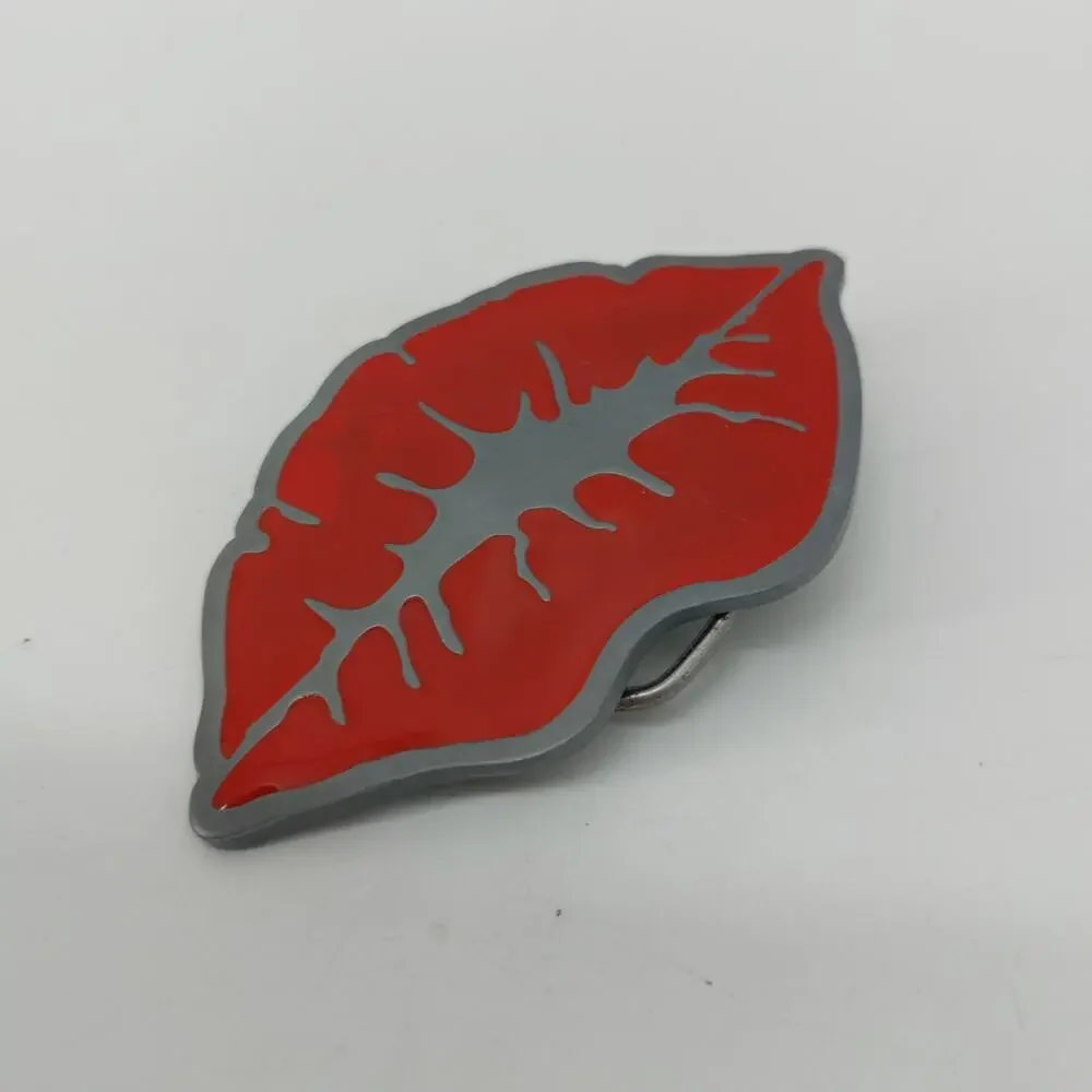 Red Lips Kiss Valentines Love Romantic Belt Buckle Makeup